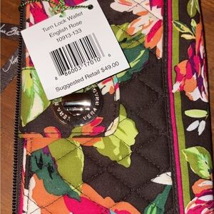 Vera Bradley English Rose Turn Lock Wallet